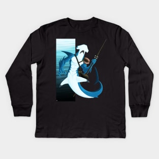 Hammerhead Merfolk Kids Long Sleeve T-Shirt